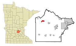 Location of the city of Annandalewithin Wright County, Minnesota