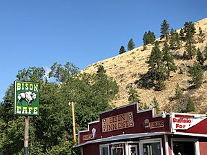 Bison Inn Cafe - Buffalo burgers and shakes at the Bison Cafe in Ravalli, Montana 01.jpg