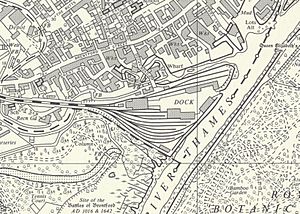 Brentford Dock Map, 1960
