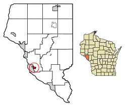 Location of Cochrane in Buffalo County, Wisconsin.