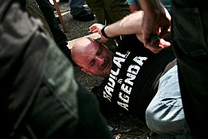 Christopher Cantwell at Unite the RIght pepper-sprayed