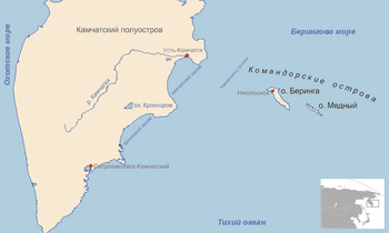 Commander Islands Map - Russian