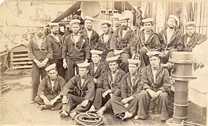 Crew of HMS Cormorant at Esquimalt circa 1888