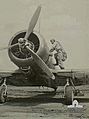 Flying Officer Hough of 5 Squadron RAAF with Wirraway AWM NEA0395