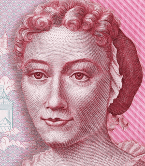 Maria Sibylla Merian portrait from 500DM banknote
