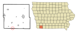 Location of Blanchard, Iowa