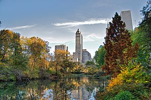 Southwest corner of Central Park, looking east, NYC