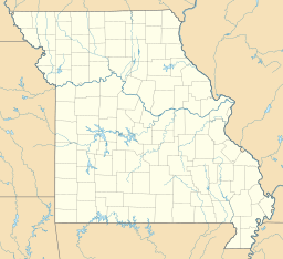 Location of Prairie Lee Lake in Missouri, USA.