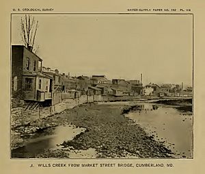 Wills Creek from Market Street Bridge Cumberland Maryland 1907