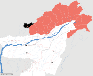 Arunachal Pradesh district location map Tawang