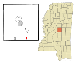 Location of Walnut Grove, Mississippi