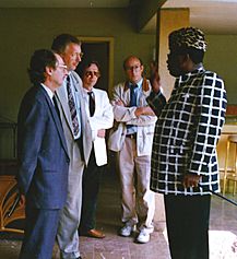 Photo Gbadolite avec Mobutu et Polspoel 1992