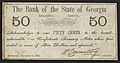 Recto Bank of the State of Georgia 50 cents 1862 urn-3 HBS.Baker.AC 1104522
