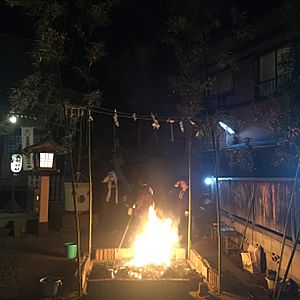 Ritual bonfire in a shrine OTAKIAGE