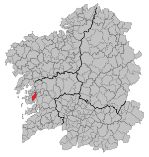 Location of Meis within Galicia