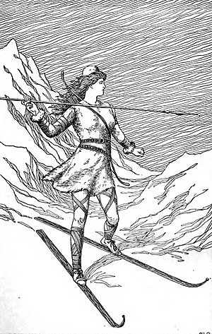 Skadi Hunting in the Mountains by H. L. M