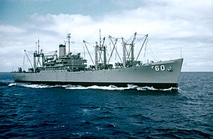 USS Sirius (AF-60) underway at sea, between 1957 and 1964