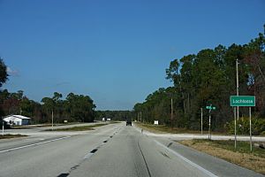 Northbound on US 301 as it enters Lochloosa