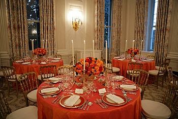 White House dinner table settings Reagan china