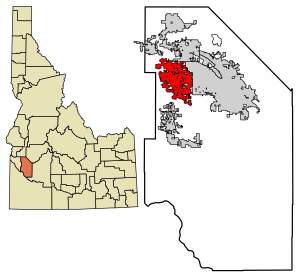 Location of Meridian in Ada County, Idaho.