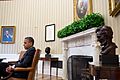 Barack Obama with Oval Office art