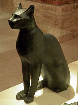 Bastet, a feline goddess of ancient Egyptian religion who was worshipped at least since the Second Dynasty, Neues Museum, Berlin (8176612257)