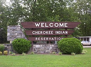 Cherokee Indian Reservation sign