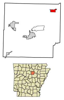 Location of Concord in Cleburne County, Arkansas.