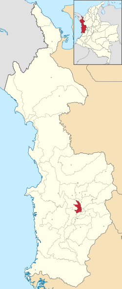 Location of the municipality and town of Unión Panamericana in the Chocó Department of Colombia.