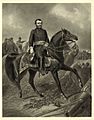 Engraving of Ulysses S. Grant on horseback