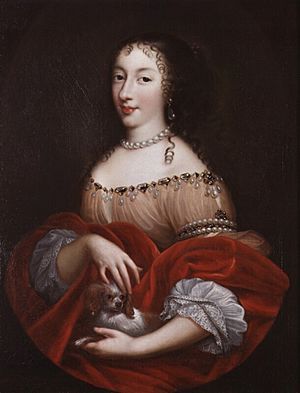Henrietta Anne of England holding a dog