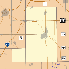 Tocsin, Indiana is located in Wells County, Indiana