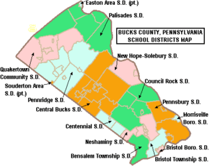 Map of Bucks County Pennsylvania School Districts