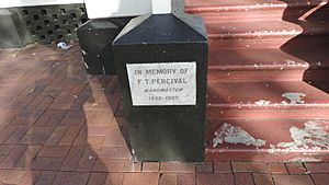 Memorial plaque for bandmaster Frederick Thomas Percival, Gympie Memorial Park, 2015