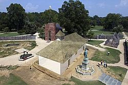Old and new churches at Jamestown