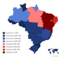 Runoff results by state of the Brazilian Presidential Election of 2018