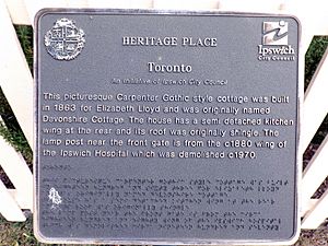 Toronto plaque, Ipswich, Queensland