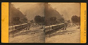 (View of Rail Road and people.) San Jose, California, from Robert N. Dennis collection of stereoscopic views