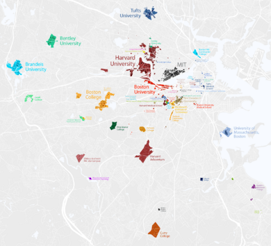 Boston college town map