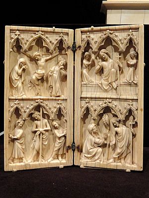 Diptych, Scenes from the Passion and Afterlife of Christ, about 1330-1350 AD, French, ivory - Cleveland Museum of Art - DSC08560