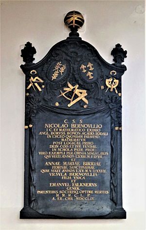 Epitaph für Nikolaus I Bernoulli