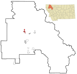 Location of Whitefish, Montana