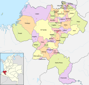 Mapa de Cauca (político)