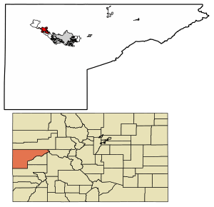 Location of the City of Fruita in Mesa County, Colorado.