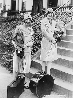 Miss Mabel Vernon, National Executive Secretary of the National Woman's party, and Miss Mary Moss Wellborn, 1928