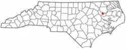 Location of Williamston, North Carolina