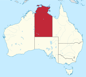 Location of Northern Territory in Australia