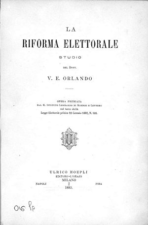 Orlando, Vittorio Emanuele – Riforma elettorale, 1883 – BEIC 15760918