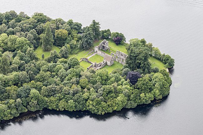 Aerial view of Inchmahome Priory