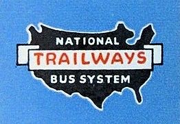 "National Trailways Bus System" ad in 1949 - Trailways Bus Company - Matchbook cover - Allentown PA (cropped)